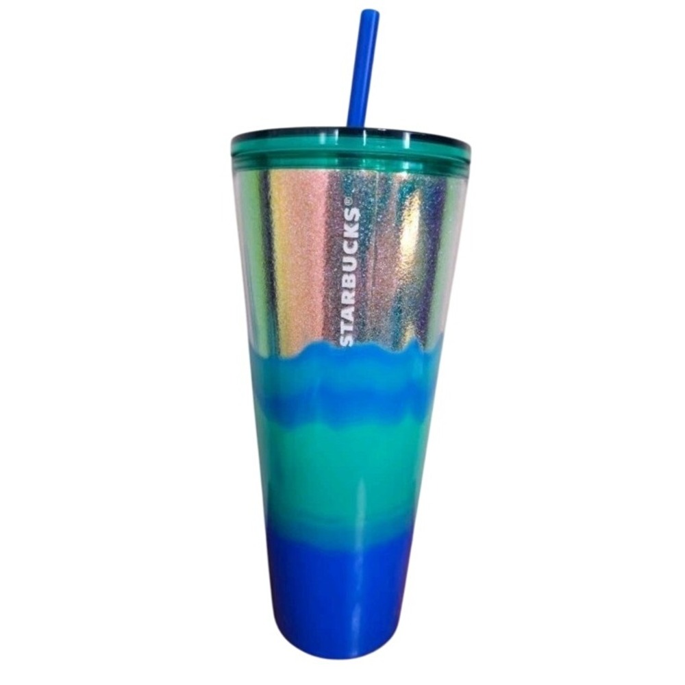 Venti Starbucks Tumbler Holiday 2022‎ "Spearmint Wave" 24oz Cold Cup NWT